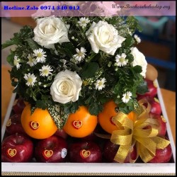 Lẵng trái cây và hoa tươi mừng ngày 20/10 - BP76